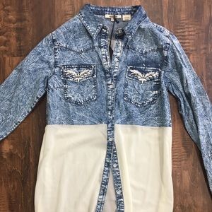 NWT Miss Me denim top